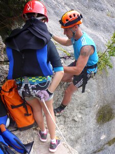 Accompaniment canyoning descent photo