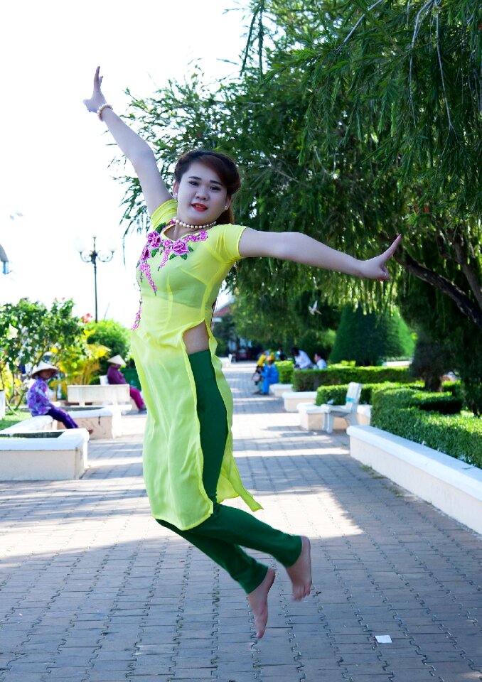 Jumps woman young