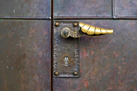 Brass metal handle photo