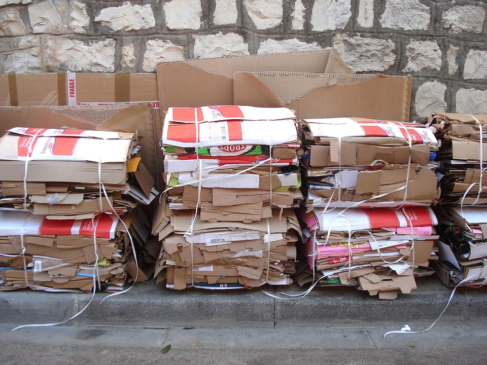 Cartons recycling wall