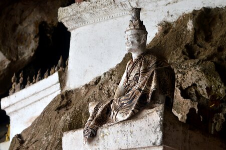 Luang prabang buddha statues cave photo