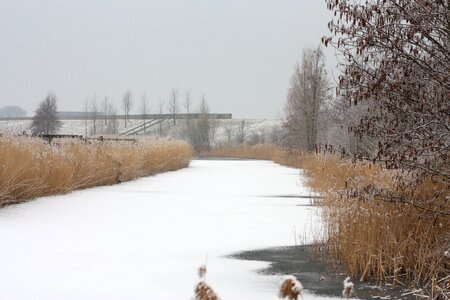 Winter landscape water river photo