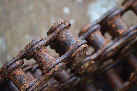 Iron links of the chain weathered photo