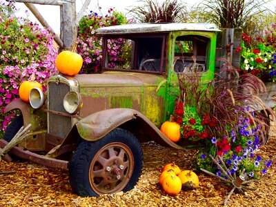 Display decoration brown truck