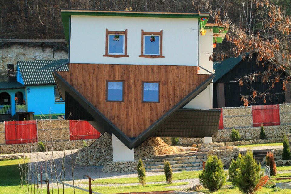 Poland house upside down