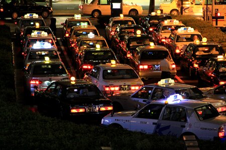 Taxi drivers city street