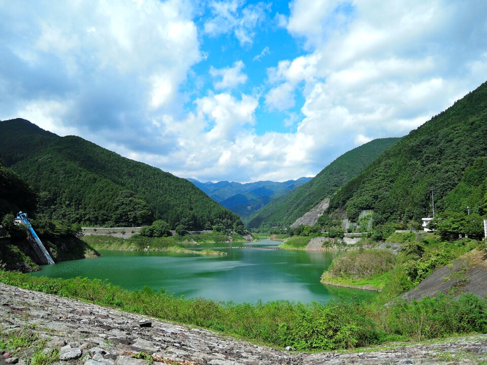 River cloud blue sky photo