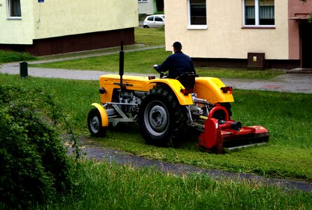 Mowing mow grass photo