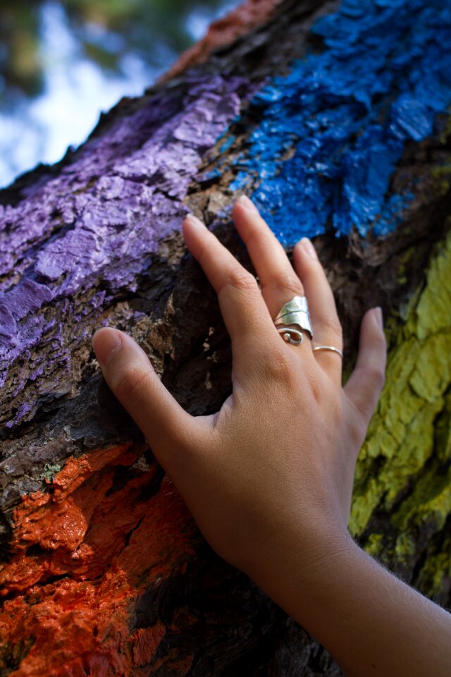 Painted hand nature