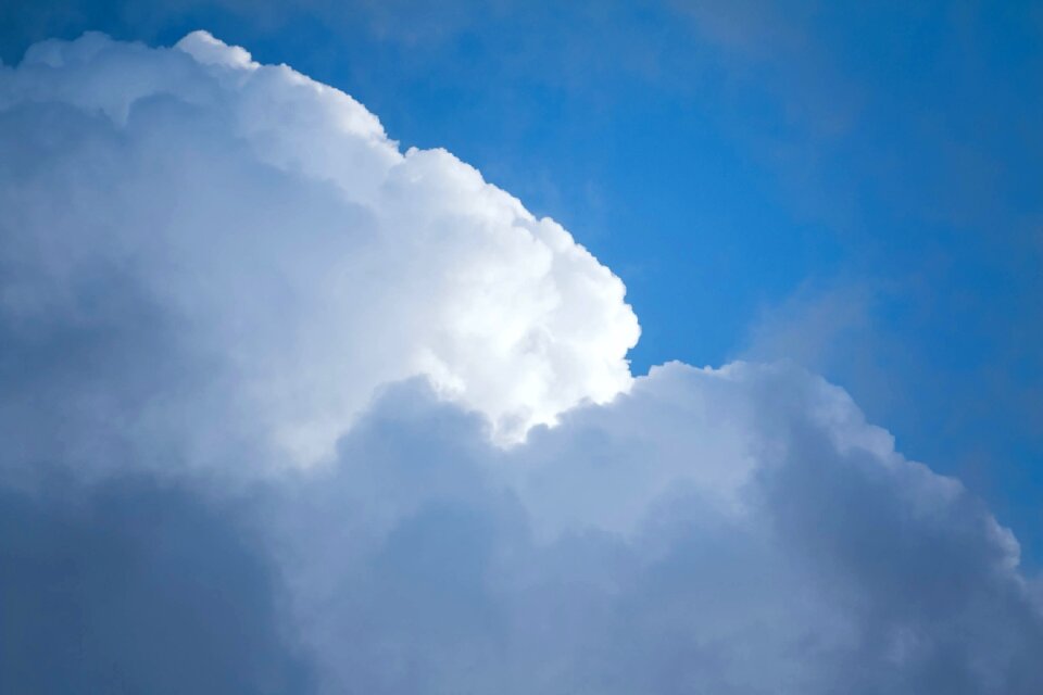 Fluffy clouds sky sunny sky