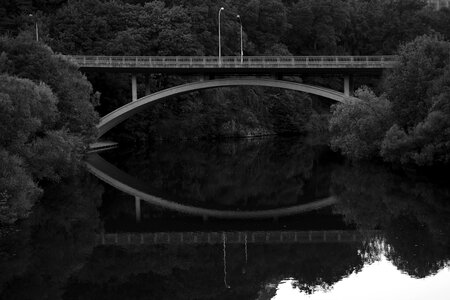 Crossing bridge construction away photo