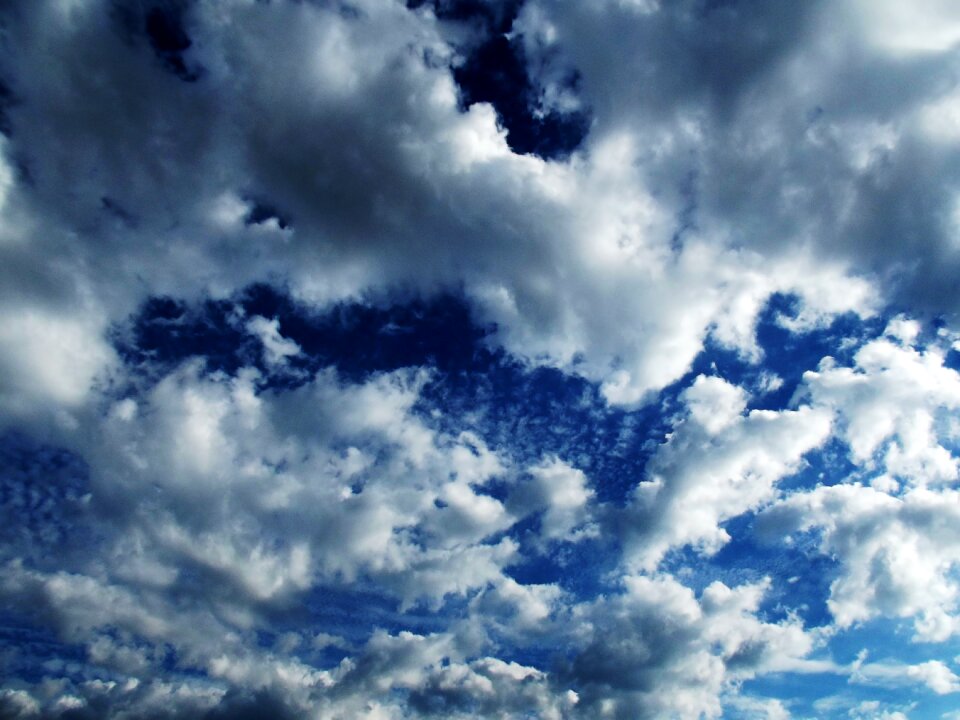 Nature cotton clouds blue white photo