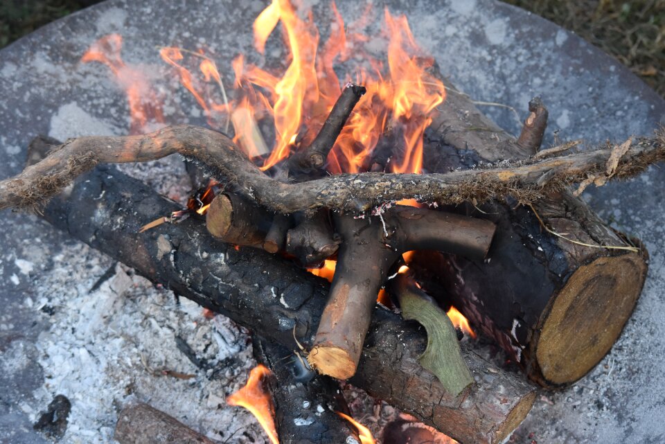 Wood fire burn flames