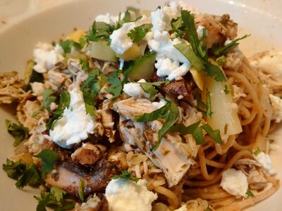 Goat cheese brown pasta