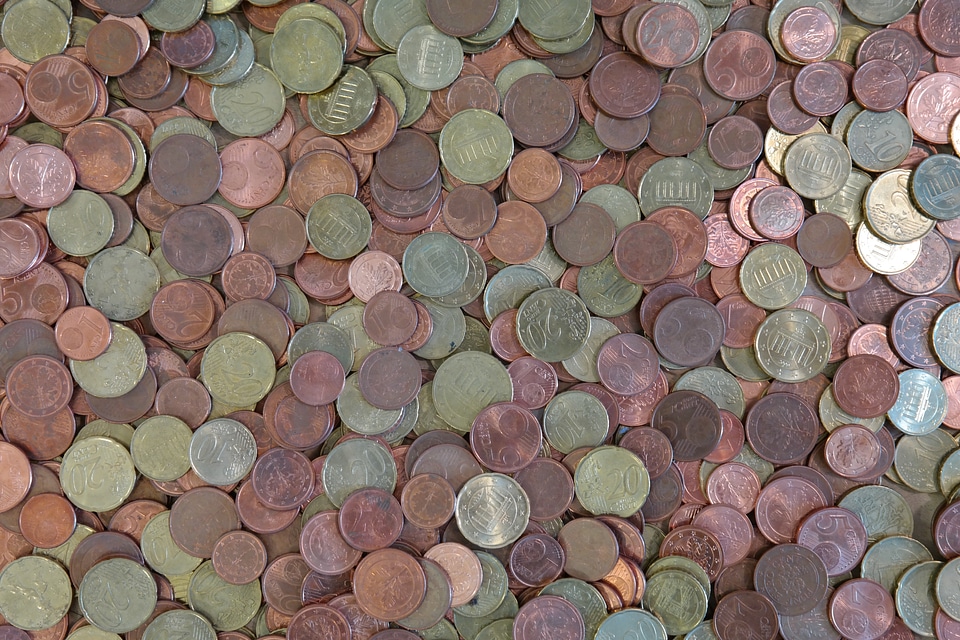 Money euro dime pieces