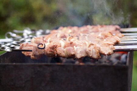 Fried meat mangal cocktail stick photo