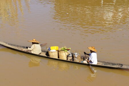 Boat vietnamese rowing photo