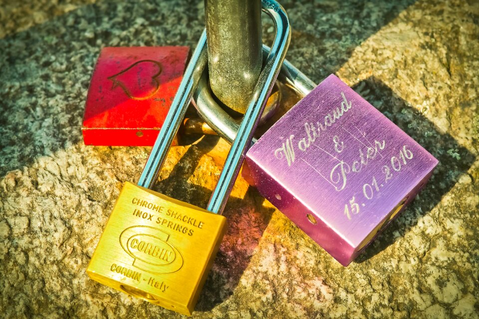 Love locks padlocks bridge