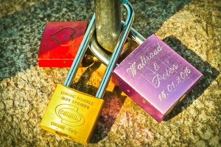 Love locks padlocks bridge