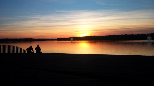 Sunset evening lake photo