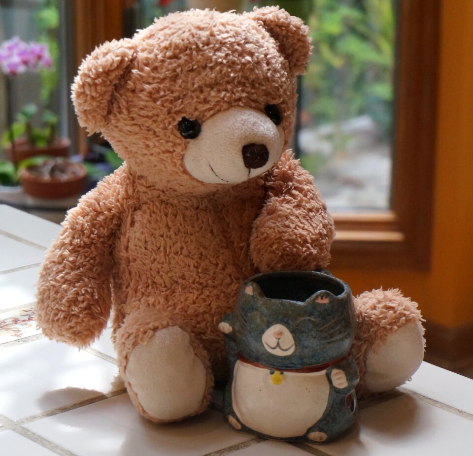 Stuffed animal mug kitty mug