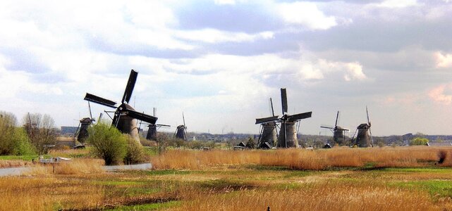 Holland kinderdijk mill blades