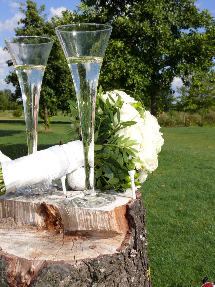 Glass champagne wedding