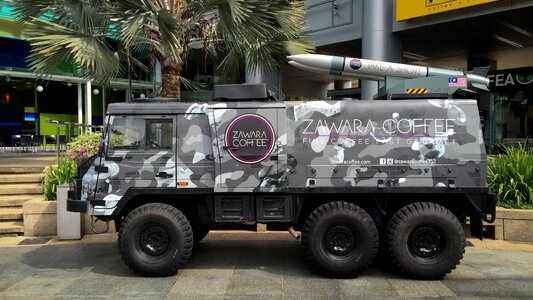 Display vehicle food truck gray coffee