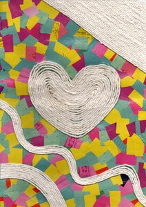 String heart collage
