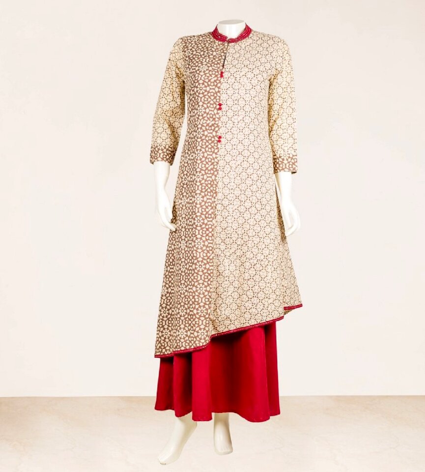 Hand block printing buy salwar suit online