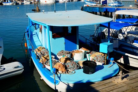 Fishing boat port water