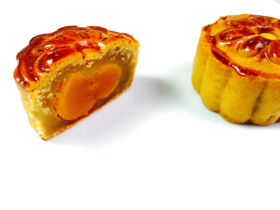 The mid-autumn festival moon cakes egg yolk moon cake photo