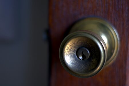 Lock wooden door photo