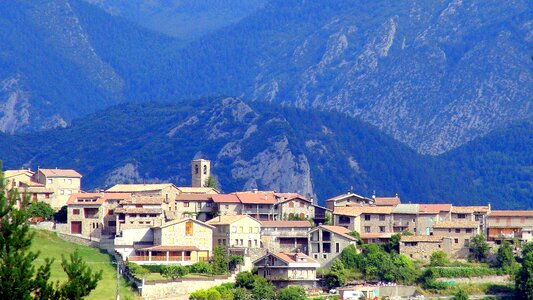 Beautiful scenery mountain landscape village