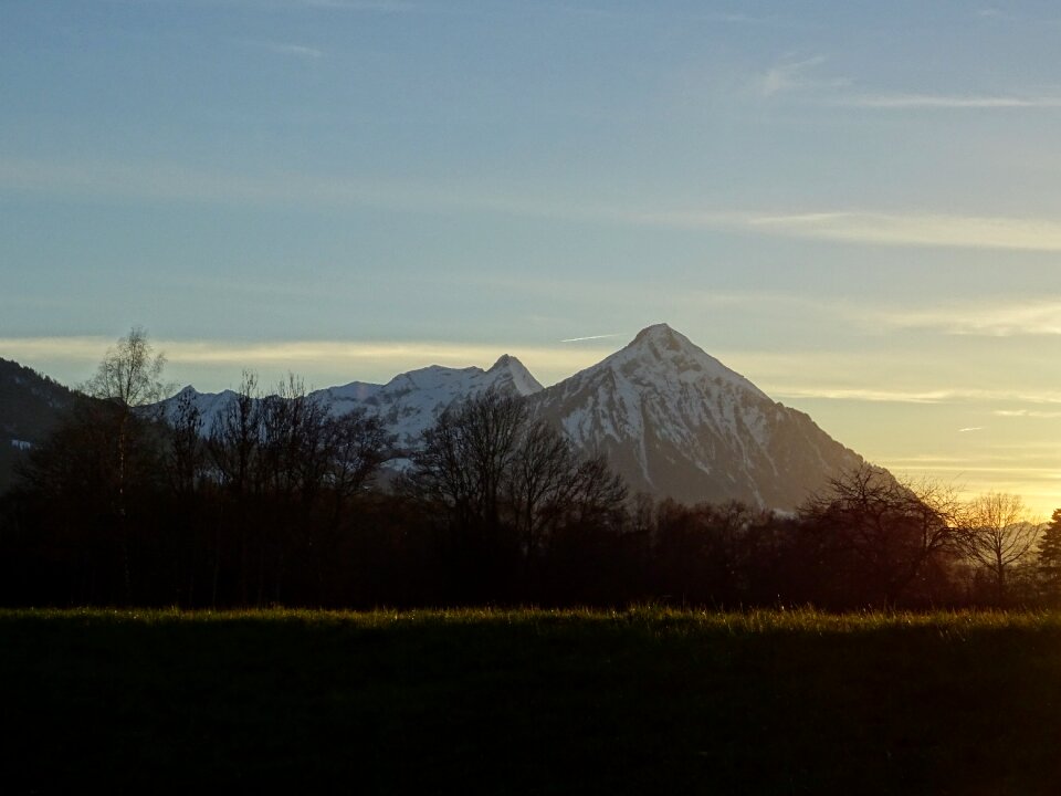 Sunset mood snow