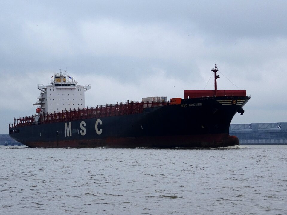 Elbe river freighter