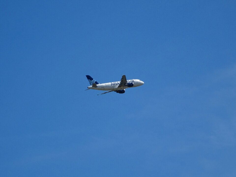Blue sky clear airliner