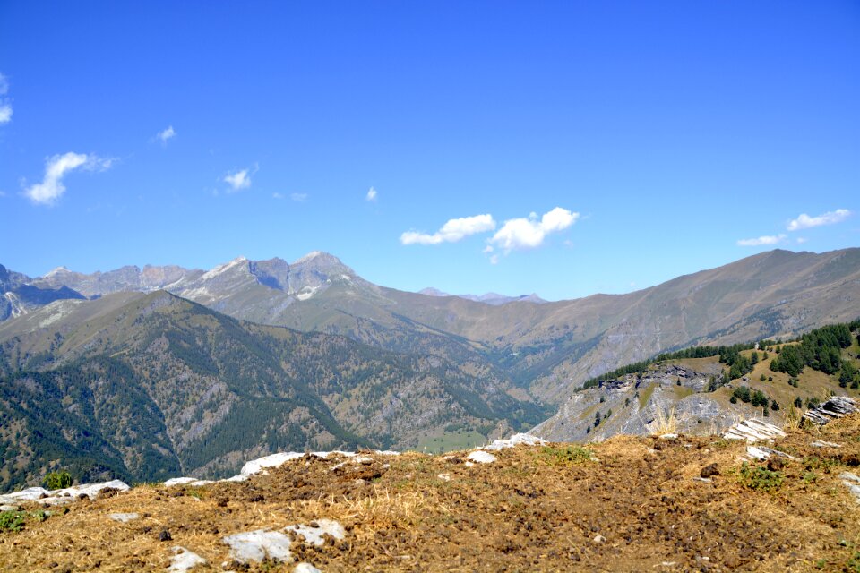 View alpine mountain landscape