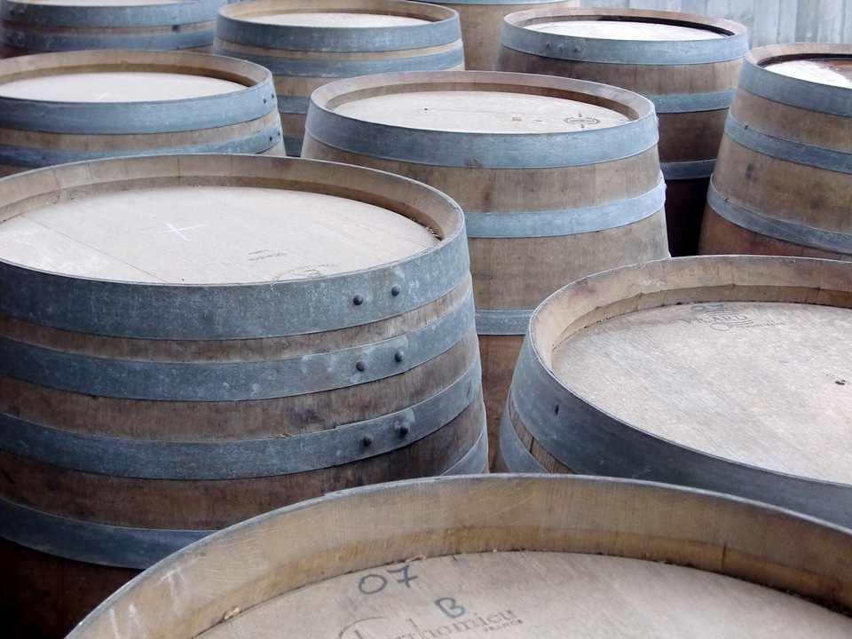 Barrel wooden barrels red wine