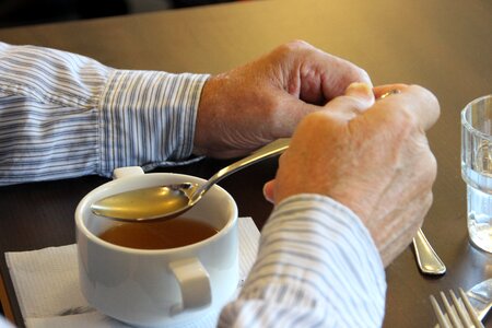 Delicious wedding soup starter photo