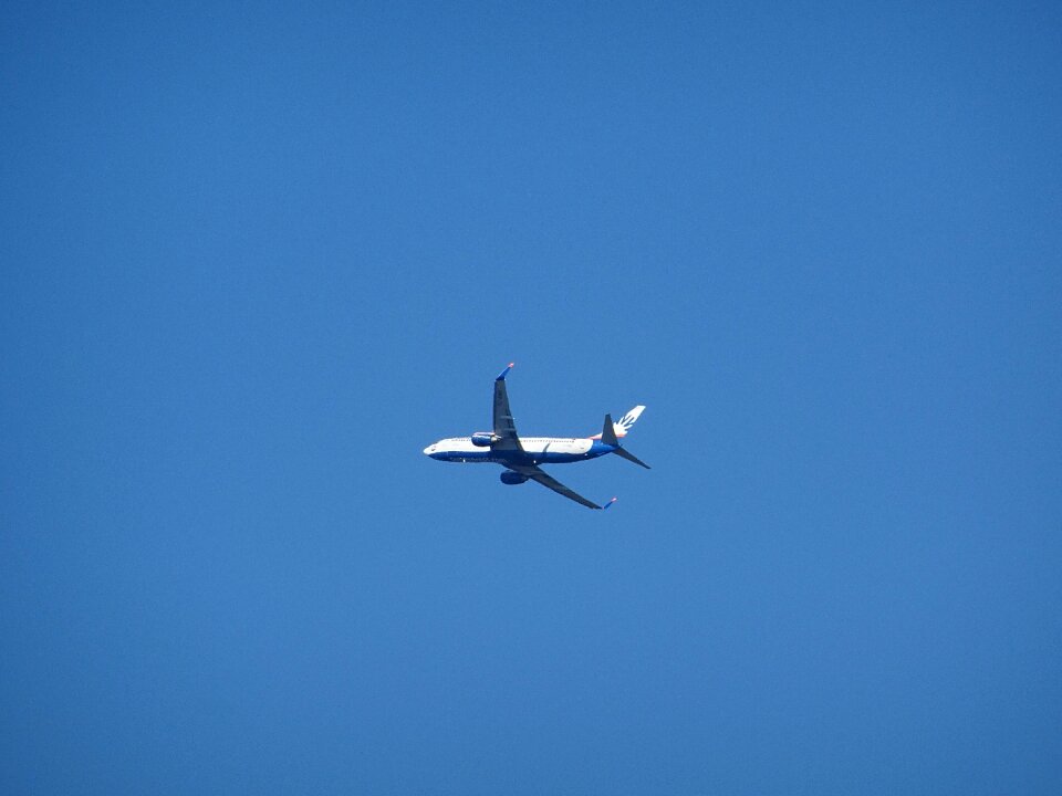 Aircraft wing sky blue