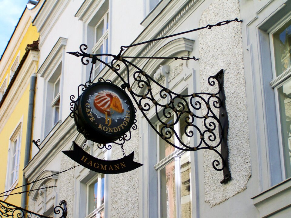 Signboard krems the historical center