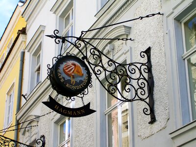 Signboard krems the historical center