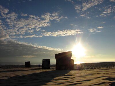 Beach sand sunrise mood photo
