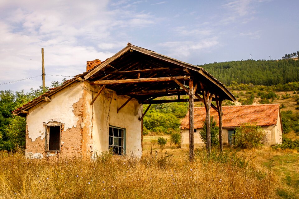 Destruction architecture old house