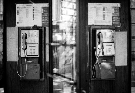 Unused telephone booth photo