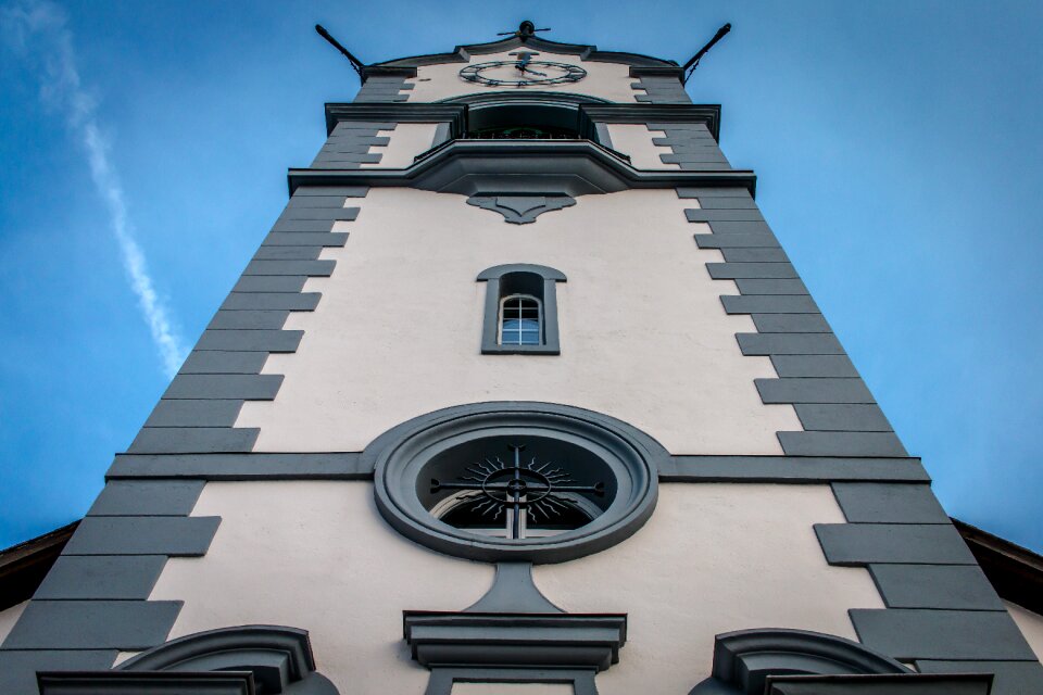 Switzerland architecture blue