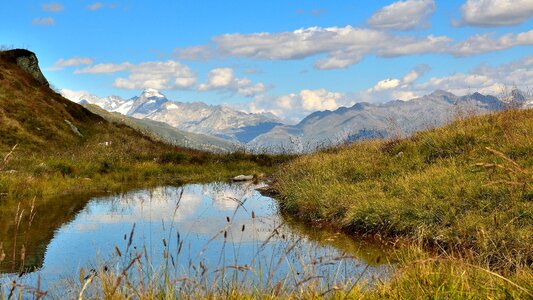 Alpine nature mountain landscape photo