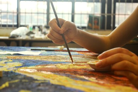 Colored rock texture painting