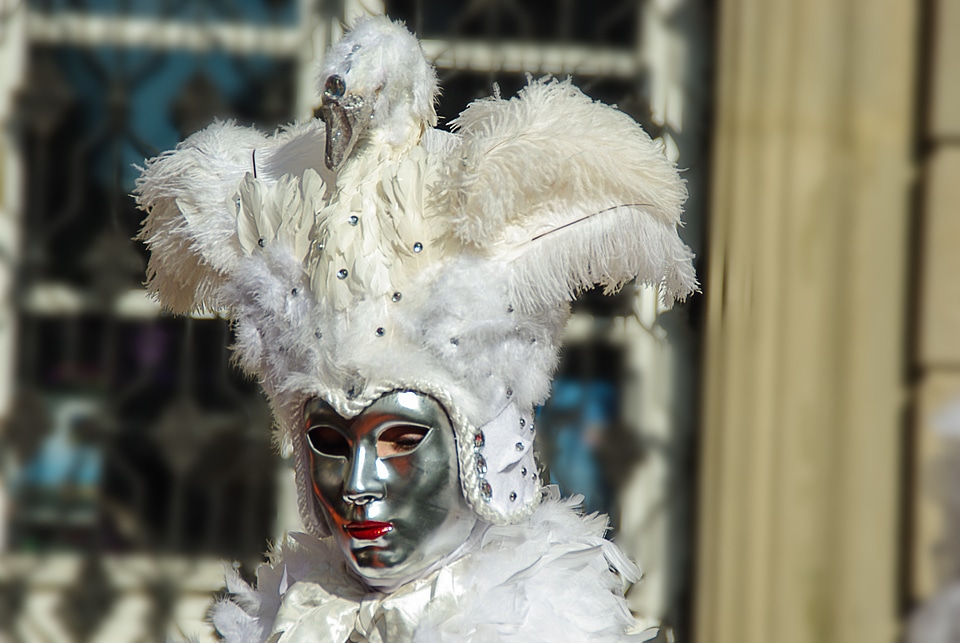 White headdress mask